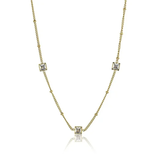 Collier femme Emily Westwood EWN23083G - Acier Doré et Blanc