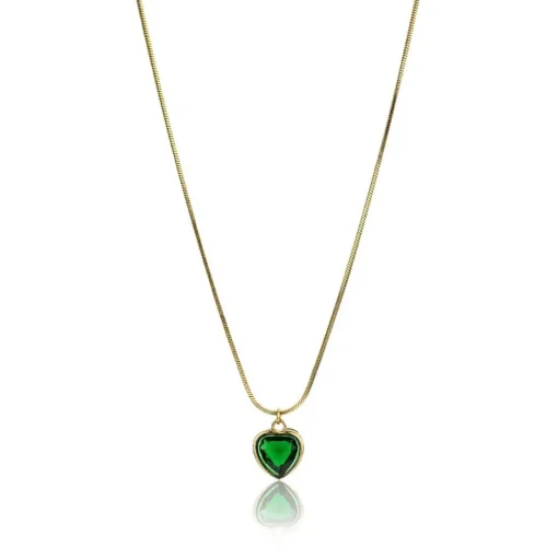 Collier femme Emily Westwood EWN23072G - Acier Doré et Vert
