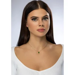 Collier femme Emily Westwood EWN23082G - Acier Doré et Vert
