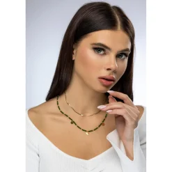 Collier femme Emily Westwood EWN23071G - Acier Doré et Vert