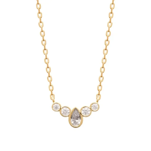 Collier femme fantaisie oxyde de zirconium plaqué or Maison de la Bijouterie UW3VVV45