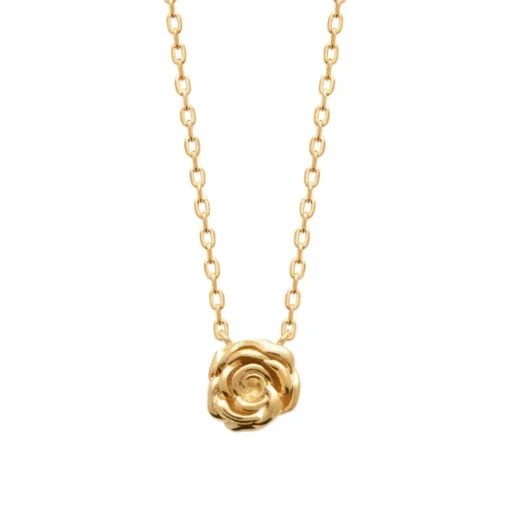 Collier femme fantaisie pendentif fleur plaqué or Maison de la Bijouterie UYY0W045