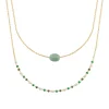 Collier femme fantaisie quartzite vert plaqué or Maison de la Bijouterie UW3Y3545