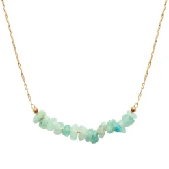 Collier femme fantaisie quartzite vert plaqué or Maison de la Bijouterie UW36YV45