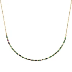Collier femme fantaisie rubis zoisite plaqué or Maison de la Bijouterie UW3VWW45