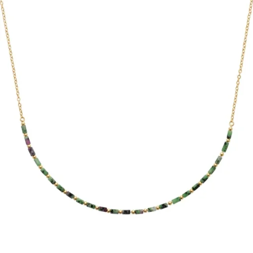 Collier femme fantaisie rubis zoisite plaqué or Maison de la Bijouterie UW3VWW45