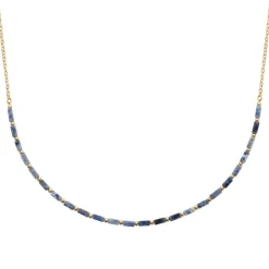Collier femme fantaisie sodalites bleues plaqué or Maison de la Bijouterie UW3VW645
