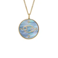 Collier Femme Fossil Bijoux Signes du Zodiaque Cancer - JF04841710 Acier inoxydable