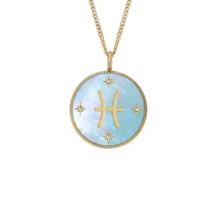 Collier Femme Fossil Bijoux Signes du Zodiaque Poissons - JF04848710 Acier inoxydable