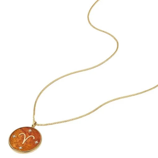 Collier Femme Fossil Bijoux Signes du Zodiaque Bélier - JF04838710 Acier inoxydable