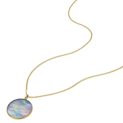 Collier Femme Fossil Bijoux Signes du Zodiaque Cancer - JF04841710 Acier inoxydable