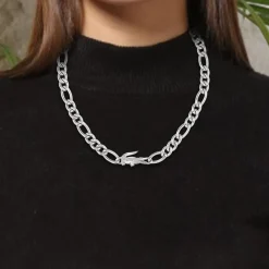 Collier Femme Lacoste Crocodile - 2040371 Acier Argent