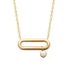 Collier femme maillon ovale serti clos plaqué or Maison de la Bijouterie UW344Z45