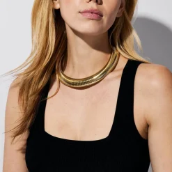 Collier Femme Michael Kors Bijoux Acier Classique Metallic Muse - MKJ8465710 Laiton