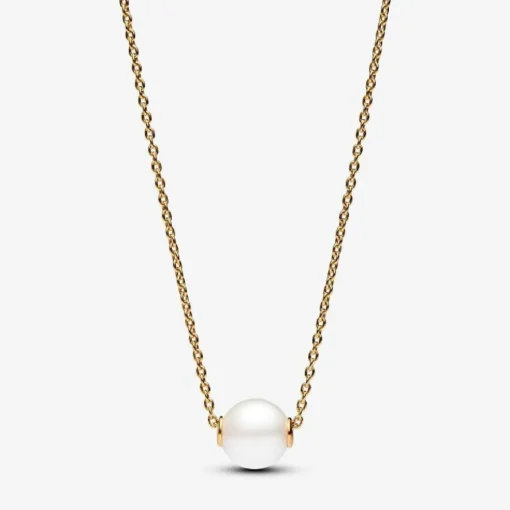 Collier femme métal doré à l'or fin avec perle et zircone Pandora Timeless 363167C01