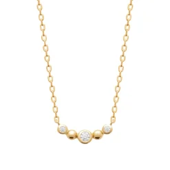 Collier femme oxyde de zirconium plaqué or Maison de la Bijouterie UW3W4045