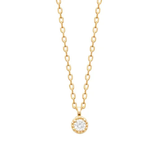 Collier femme oxyde de zirconium plaqué or Maison de la Bijouterie UW3UZ445