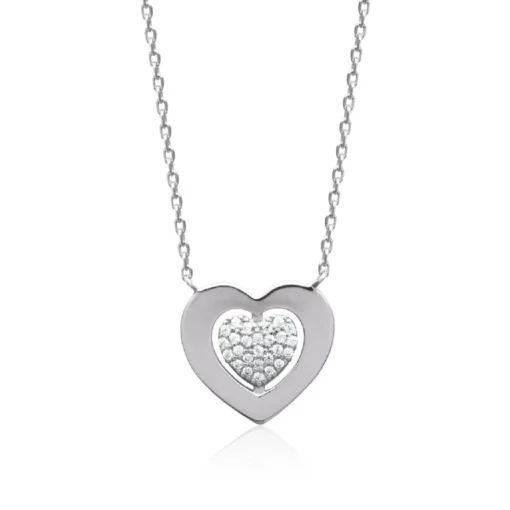 Collier femme pendentif cœur argent Maison de la Bijouterie VW30YU45