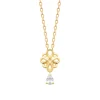 Collier femme pendentif fleur plaqué or Maison de la Bijouterie UW405045