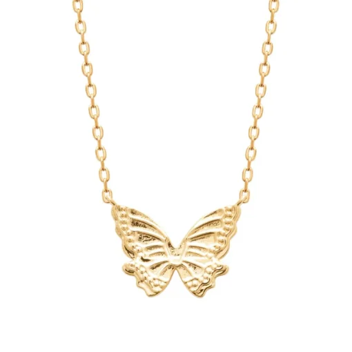 Collier femme pendentif papillon plaqué or Maison de la Bijouterie UYYZYY45