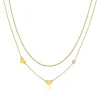 Collier Femme Pixies Bijoux Triple Coeur - PNM0058-1WHT Acier
