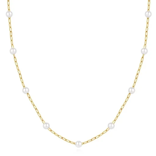 Collier Femme Pixies Bijoux - PNS0015-1PRL Acier Blanc