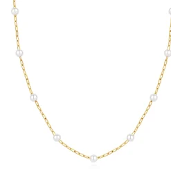 Collier Femme Pixies Bijoux - PNS0015-1PRL Acier Blanc