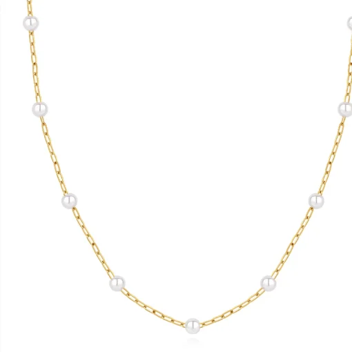 Collier Femme Pixies Bijoux - PNS0015-1PRL Acier Blanc