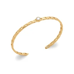 Collier femme plaqué or blanc serti clos - UW34Z55V