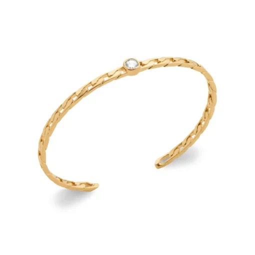 Collier femme plaqué or blanc serti clos - UW34Z55V
