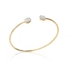 Collier femme plaqué or blanc serti griffe rond serti - UWZVY556