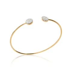 Collier femme plaqué or blanc serti griffe rond serti - UWZVY556