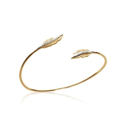 Collier femme plaqué or blanc serti griffe - UWZWWW56