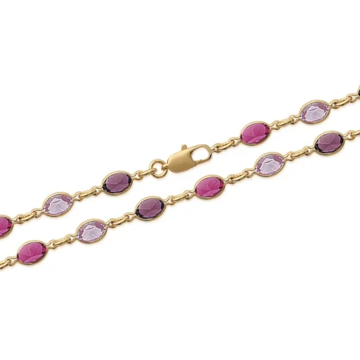 Collier femme plaqué or cristal serti clos - YVV5VZ45