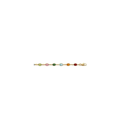 Collier femme plaqué or cristal serti clos serti clos multicolor - YVW0VZ45