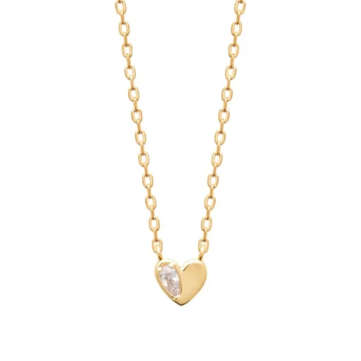 Collier femme plaqué or cœur oxyde Maison de la Bijouterie UW3U5W45