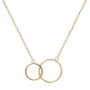 Collier femme plaqué or double cercle - UYZZ5U45