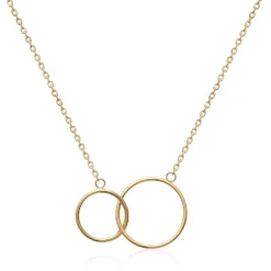 Collier femme plaqué or double cercle - UYZZ5U45