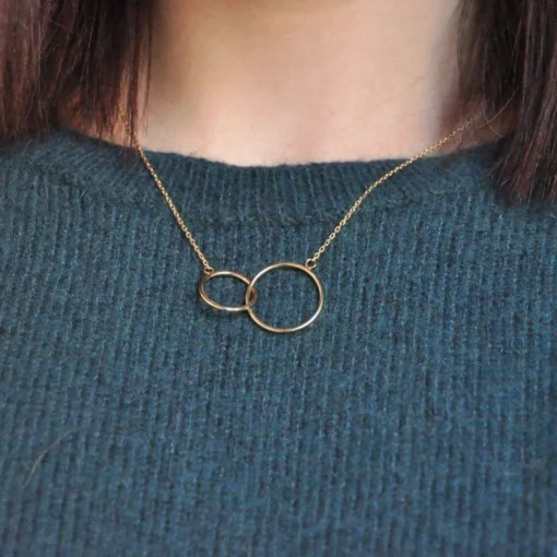 Collier femme plaqué or double cercle - UYZZ5U45