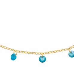 Collier femme plaqué or teinté serti griffe - UW343Y45
