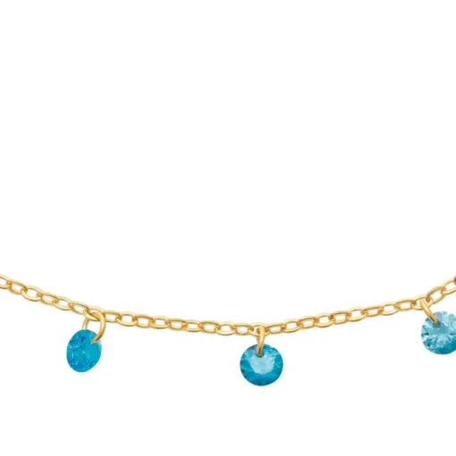 Collier femme plaqué or teinté serti griffe - UW343Y45