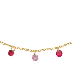 Collier femme plaqué or teinté serti griffe - UW343345