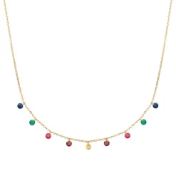Collier femme plaqué or teinté serti clos - UW34V345