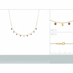 Collier femme plaqué or teinté serti clos - UW34V345