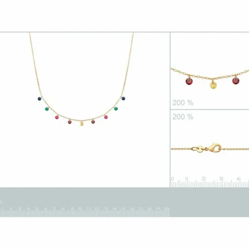 Collier femme plaqué or teinté serti clos - UW34V345