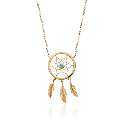 Collier femme plaqué or turquoise serti clos - UWZW5W45