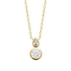 Collier femme serti clos plaqué or Maison de la Bijouterie UW34W045