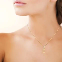 Collier femme serti clos plaqué or Maison de la Bijouterie UW405445
