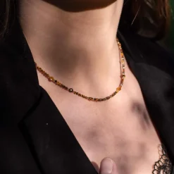 Collier Femme Sloya Paloma en pierres Oeil de Tigre