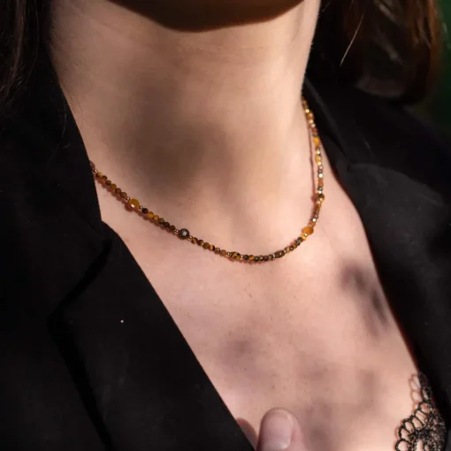 Collier Femme Sloya Paloma en pierres Oeil de Tigre